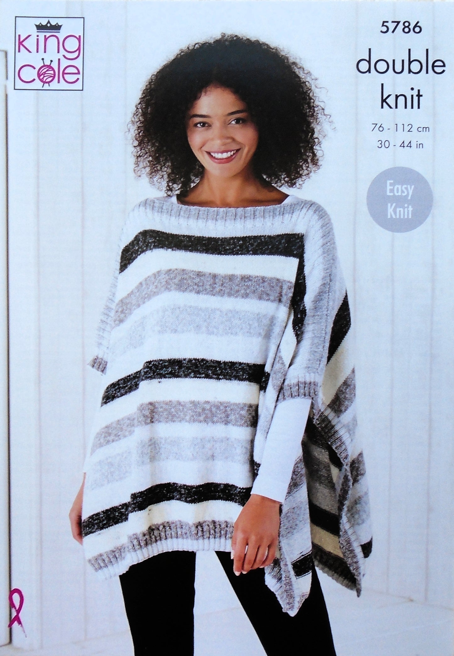 DIGITAL Knitting Pattern Ladies Easy Knit Poncho and Polo Neck Cable Poncho DK 5786