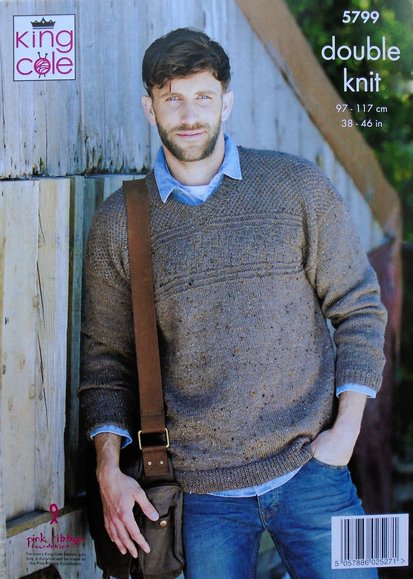 DIGITAL Knitting Pattern Men's Round or V-Neck Jumpers DK King Cole 5799