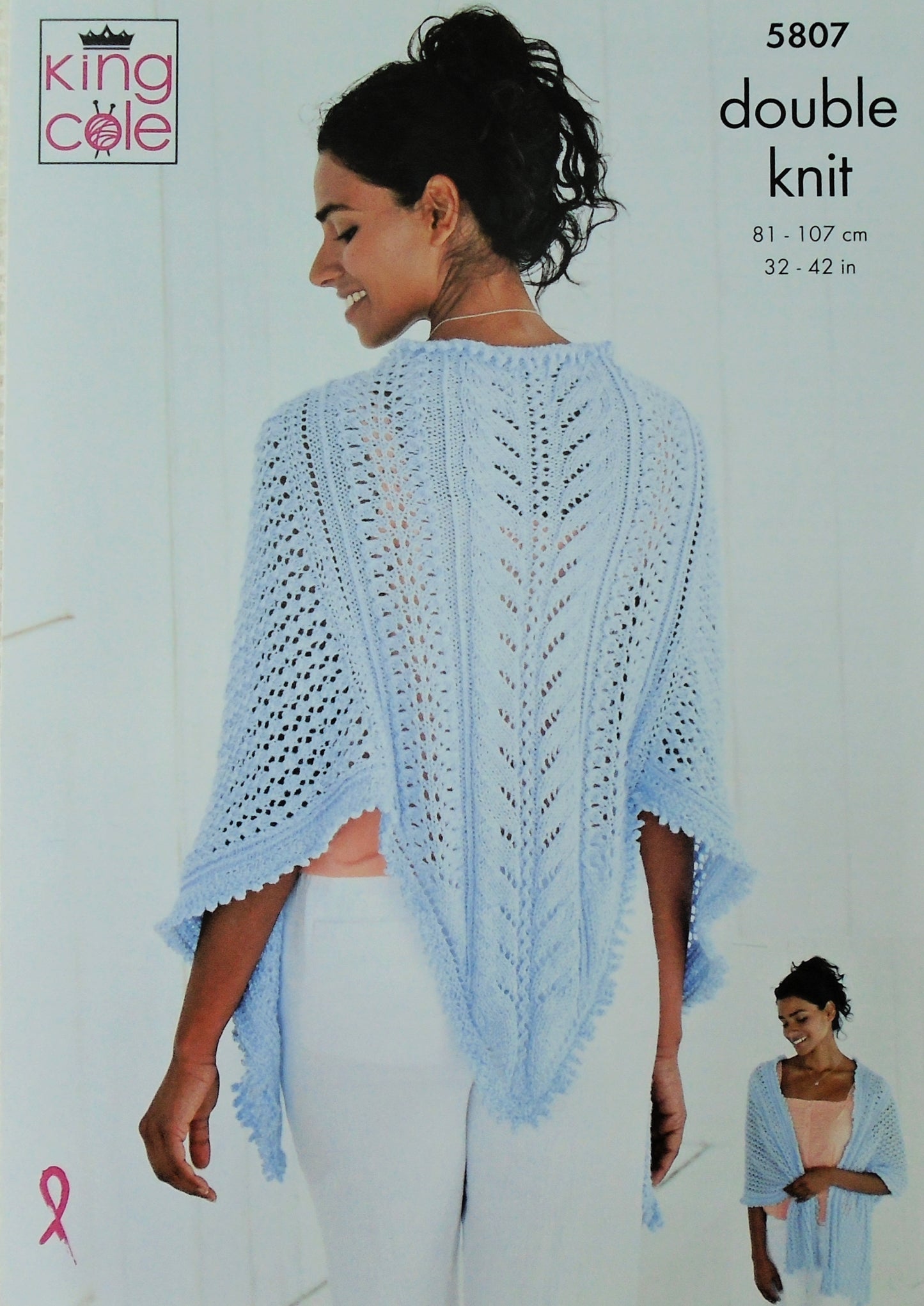 DIGITAL Knitting Pattern Ladies Lace Cardigan and Lace Shawl DK King Cole 5807