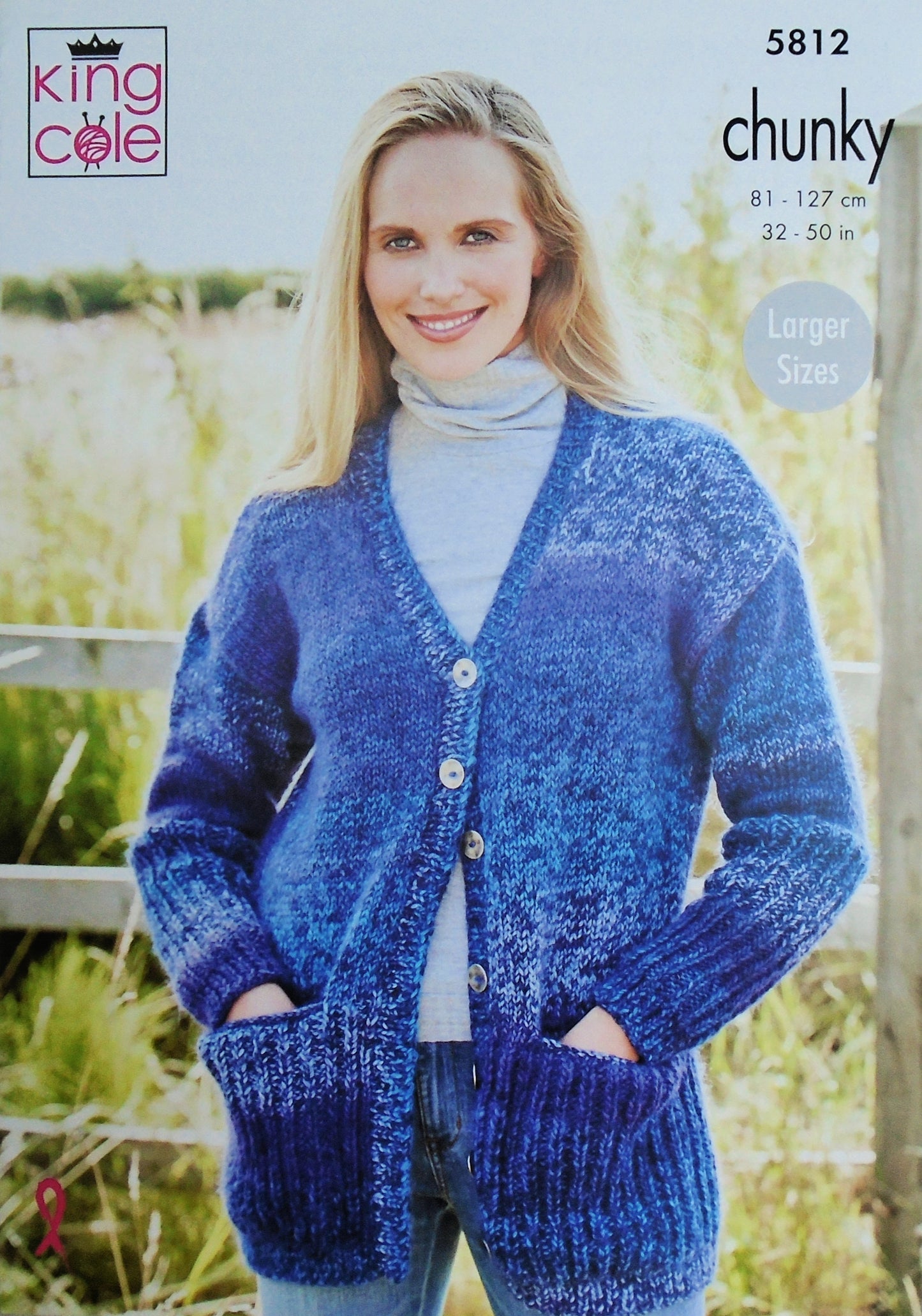 DIGITAL Knitting Pattern Ladies Jacket and Cardigan with Pockets Chunky King Cole 5812
