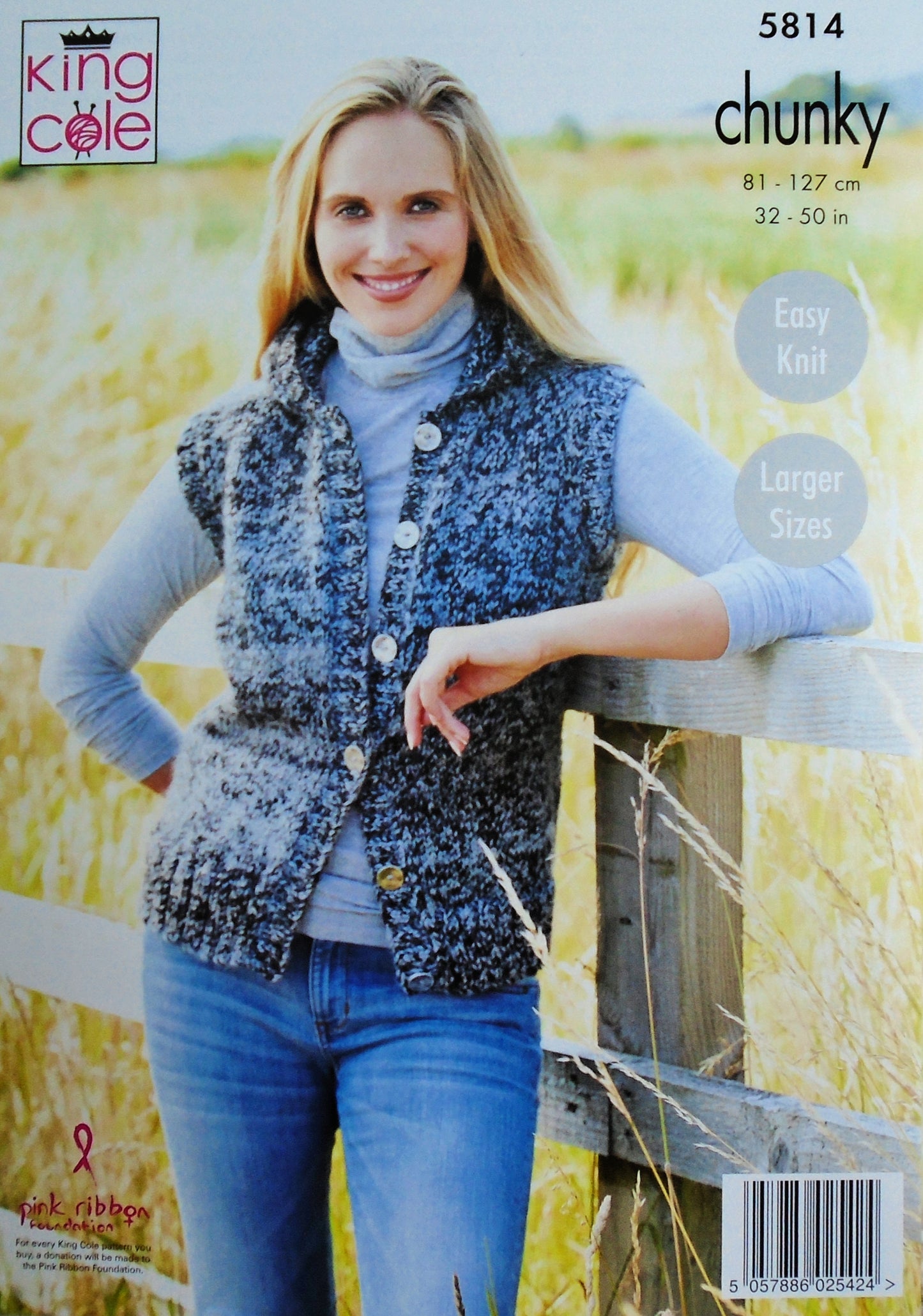 DIGITAL Knitting Pattern Ladies Waistcoat & Hoodie Inc Plus Size Chunky King Cole 5814