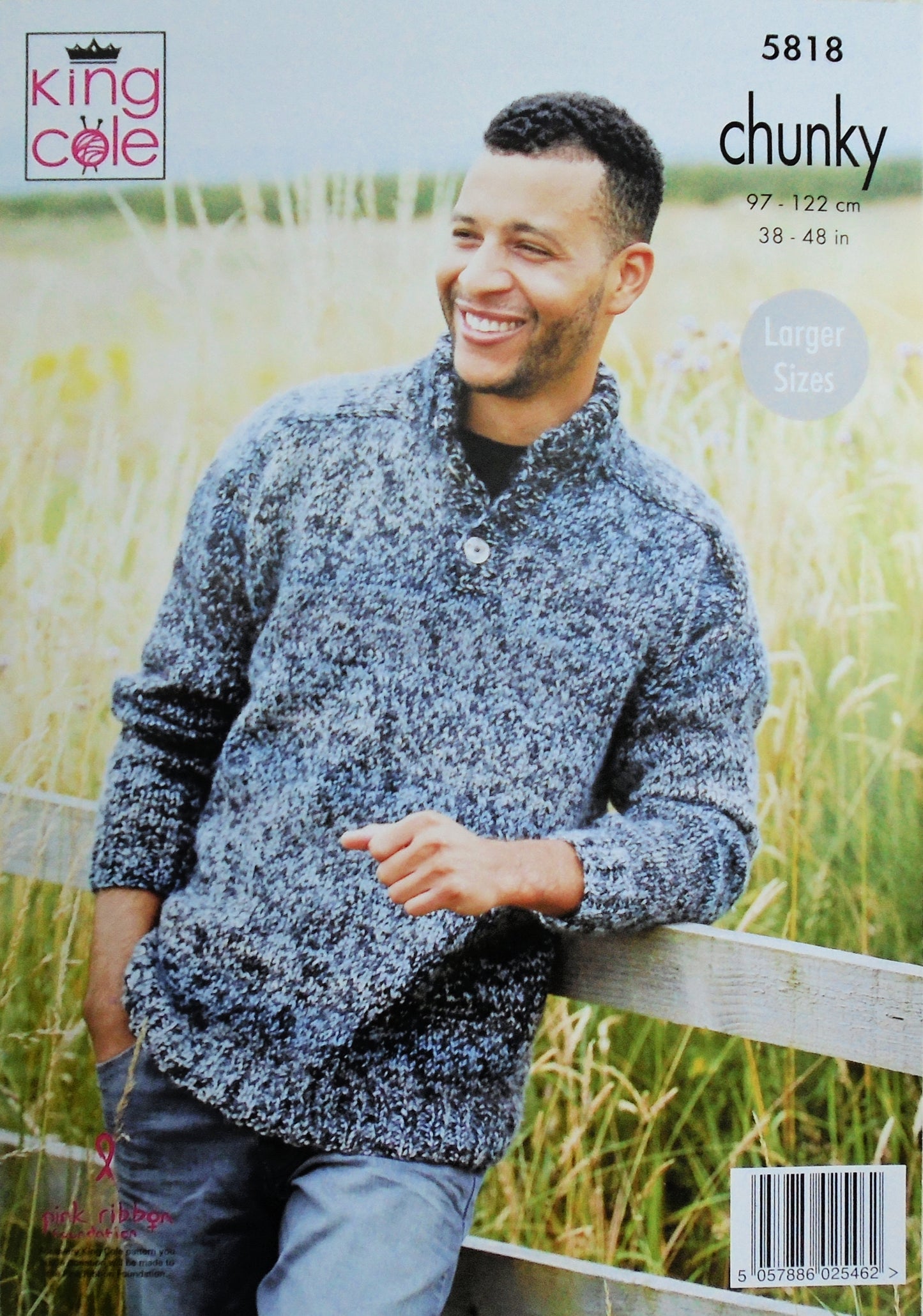 DIGITAL Knitting Pattern Mens Long Sleeve Jumpers Chunky King Cole 5818