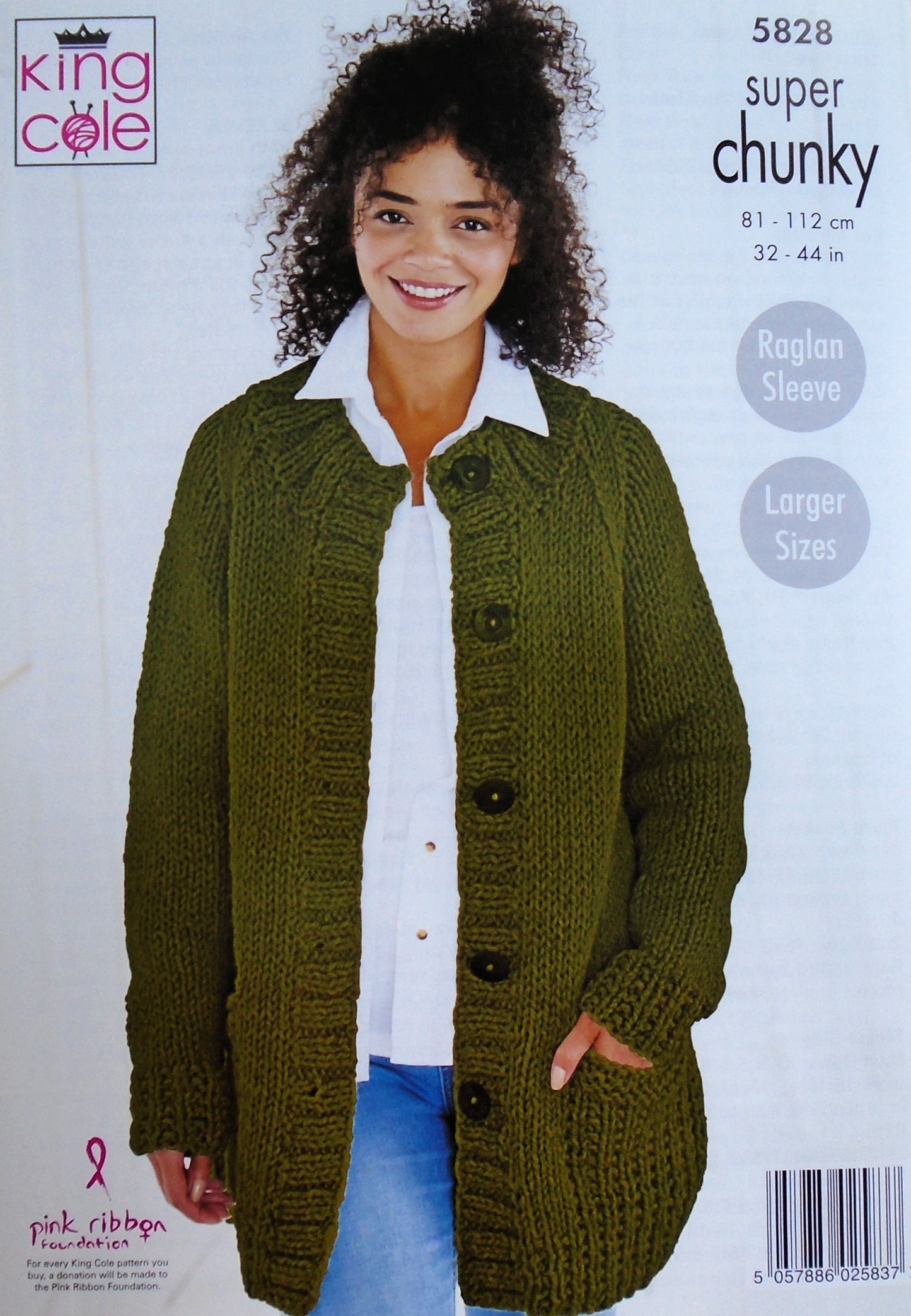DIGITAL Knitting Pattern Ladies Rib Jumper and Easy Knit Jacket Chunky King Cole 5828