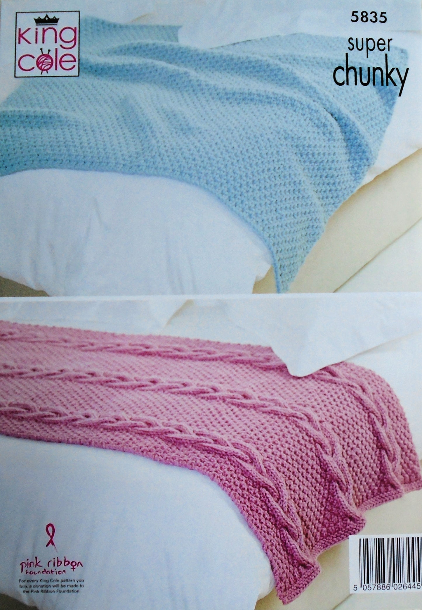 DIGITAL Knitting Pattern Blankets/Throws and Bed Runner Super Chunky 5835 King Cole