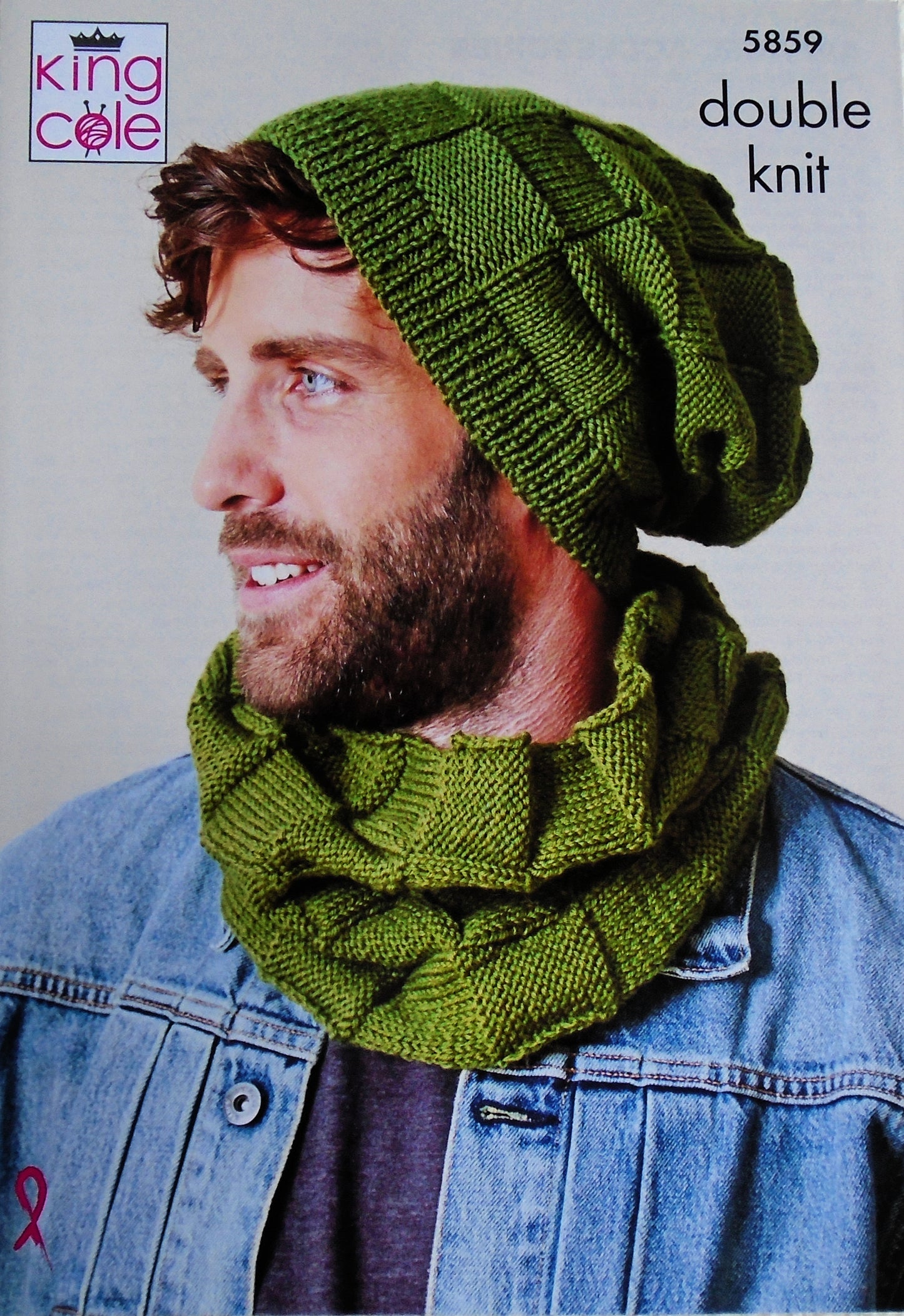 DIGITAL Knitting Pattern Mens 4 Styles Hat & Cowl Easy Knit Honeycomb DK King Cole 5859