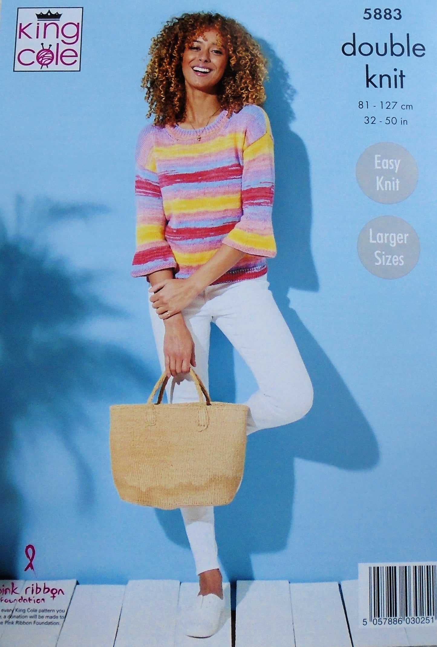 DIGITAL Knitting Pattern Ladies Easy Knit Bell Sleeve Jumper & Top DK King Cole 5883