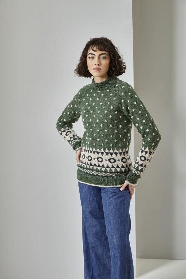 DIGITAL Knitting Pattern Ladies Long Sleeve Fair Isle Jumper and Cardigan DK King Cole 5901