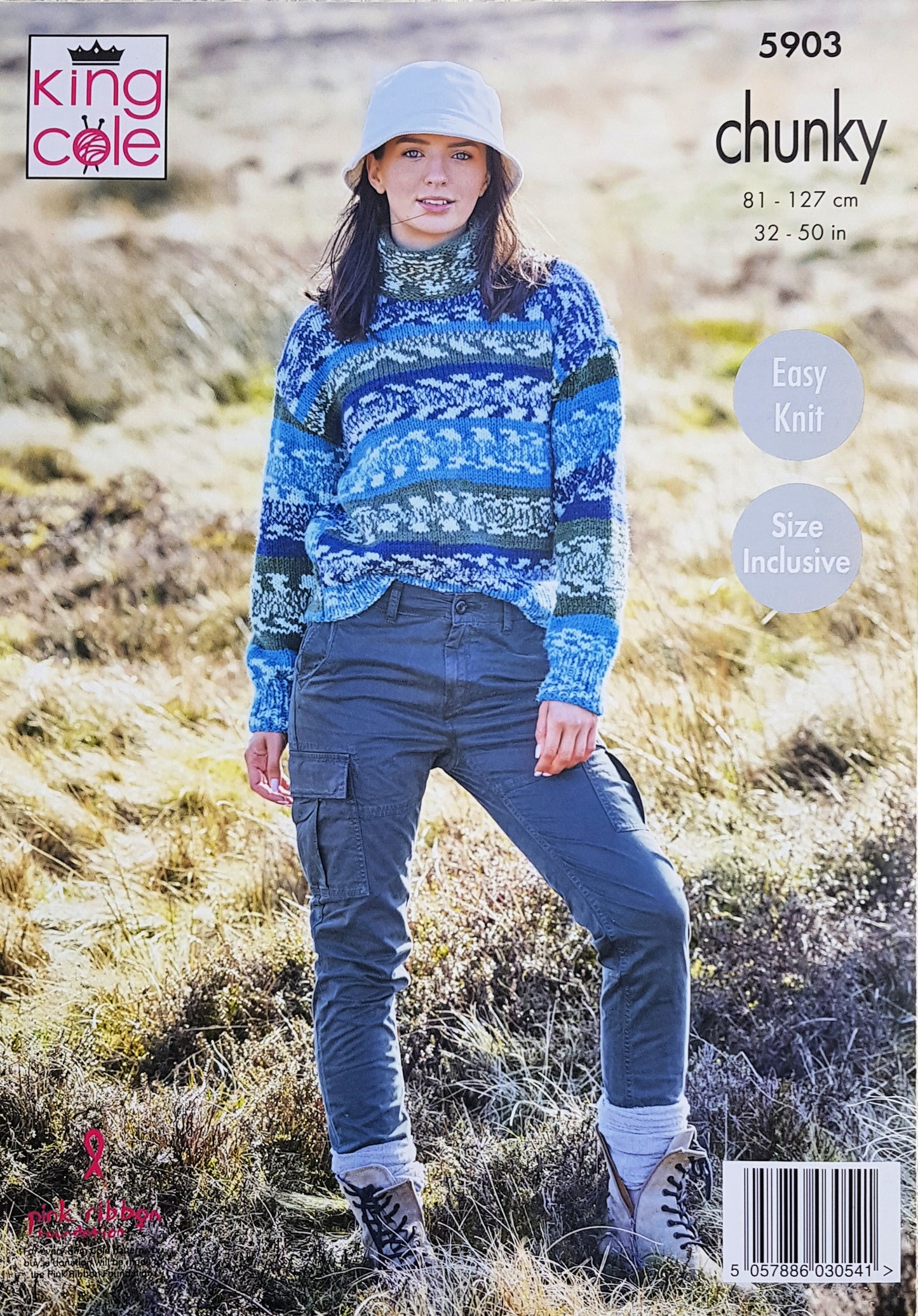 DIGITAL Knitting Pattern Ladies Easy Knit Size Inc Jumpers Nordic Chunky King Cole 5903