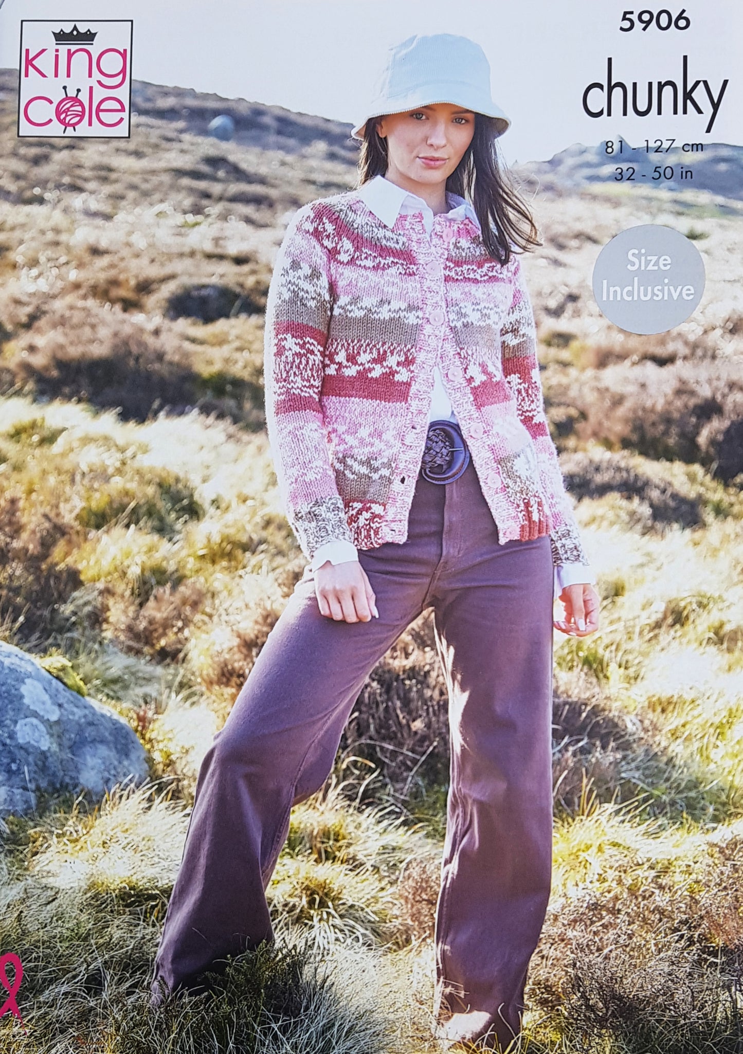 DIGITAL Knitting Pattern Ladies Yoke Cardigan and Jumper Nordic Chunky King Cole 5906