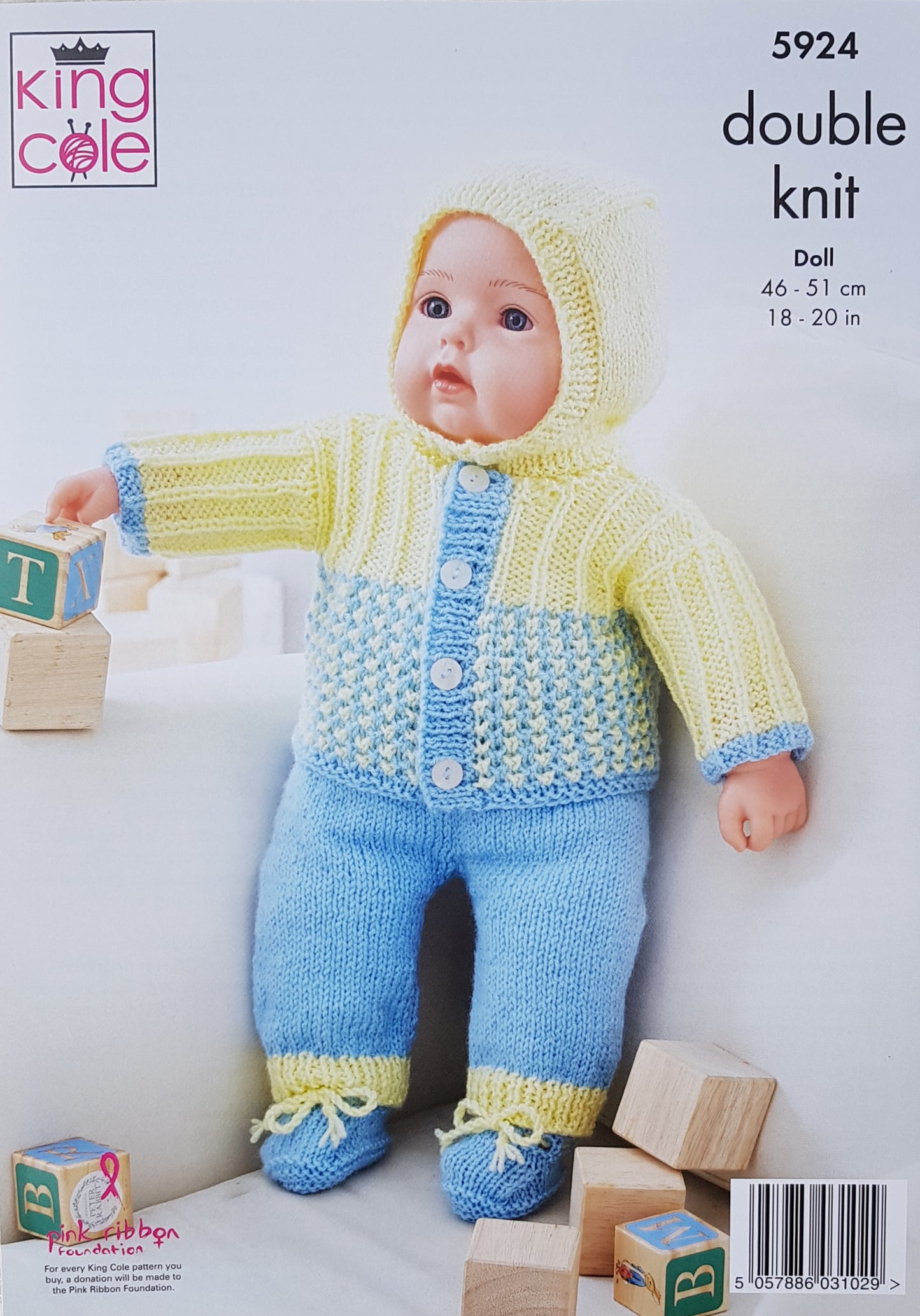 DIGITAL Knitting Pattern Dolls Dress Trousers Hat Helmet Bootees Jacket DK King Cole 5924
