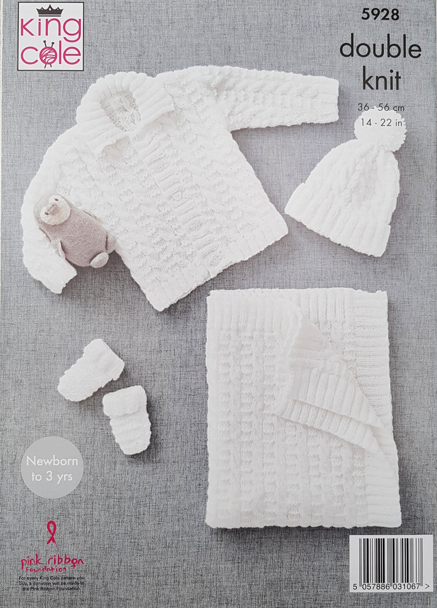 DIGITAL Knitting Pattern Baby Cable Jacket, Mittens, Blanket and Hat DK King Cole 5928