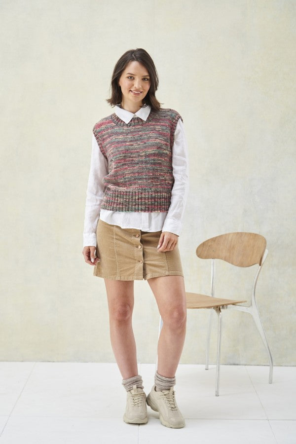 DIGITAL Knitting Pattern Ladies Round and V-Neck Vest Tops Prism DK 5994 King Cole