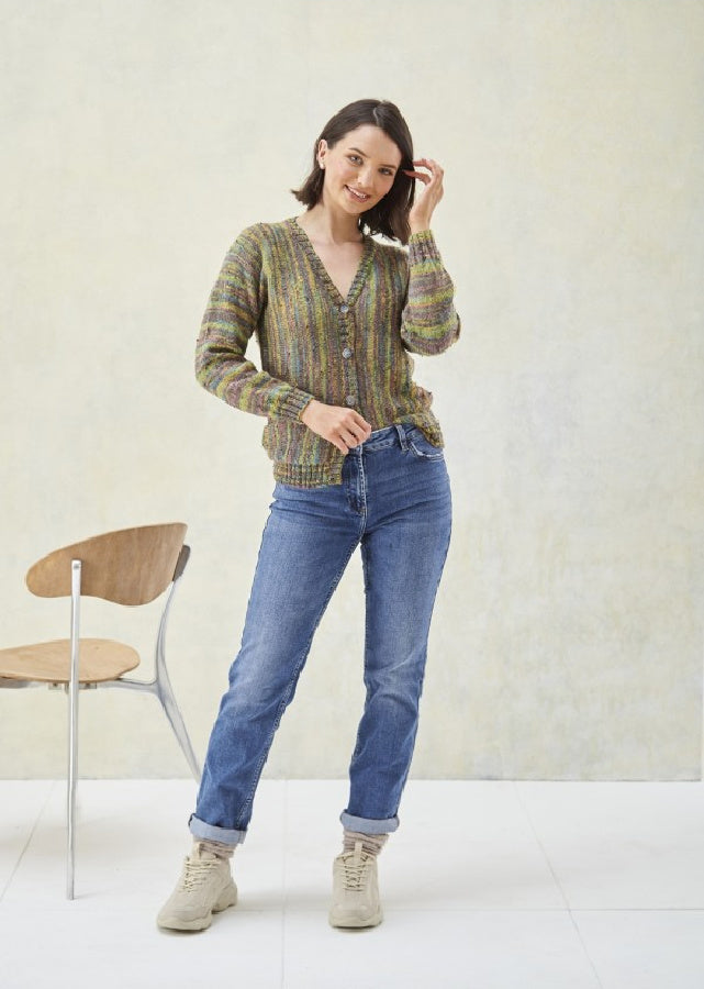 DIGITAL Knitting Pattern Ladies Round and V-Neck Sideways Knit Cardigans Prism DK 5995 King Cole