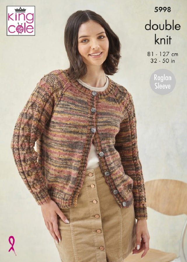 DIGITAL Knitting Pattern Ladies Round & Cowl Neck Jumpers Prism DK 5998 King Cole