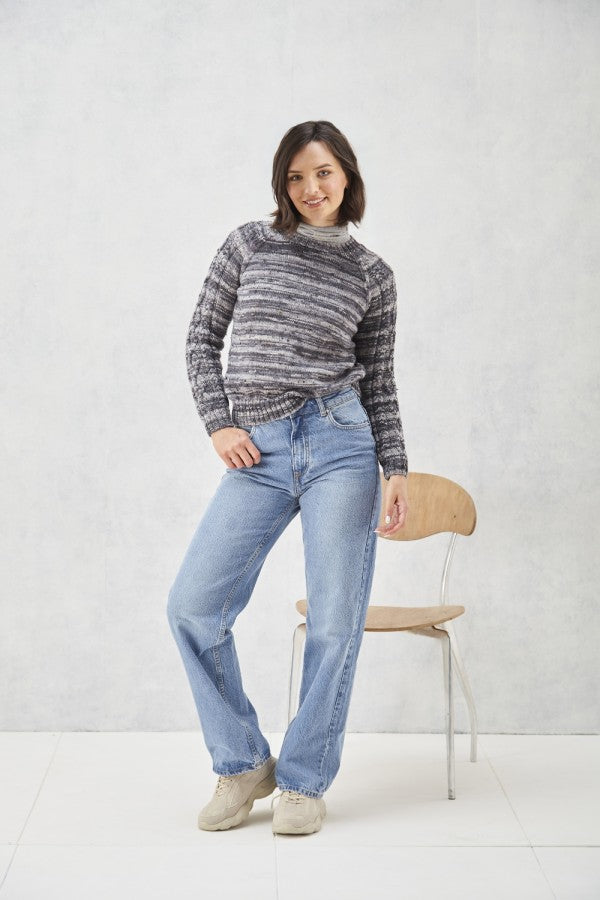 DIGITAL Knitting Pattern Ladies Round & Cowl Neck Jumpers Prism DK 5998 King Cole