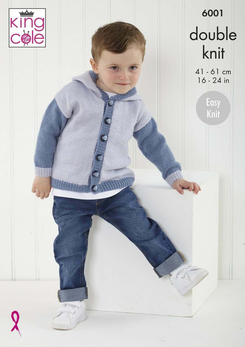 DIGITAL Knitting Pattern Baby/Toddlers Easy Knit Cardigan Hat & Hoodie DK King Cole 6001