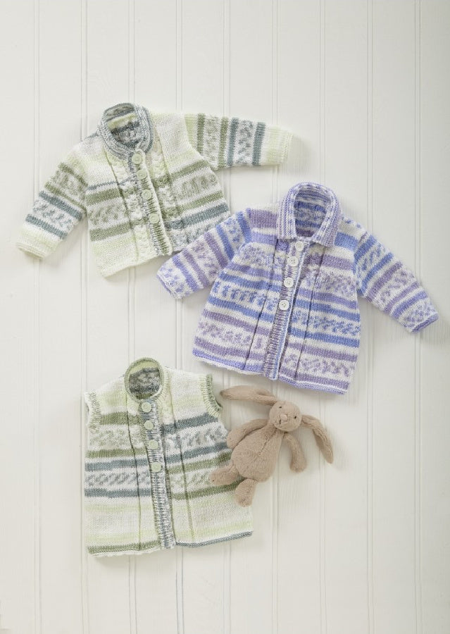 DIGITAL Knitting Pattern Baby Jacket, Coat and Waistcoat Cherish DK King Cole 6003