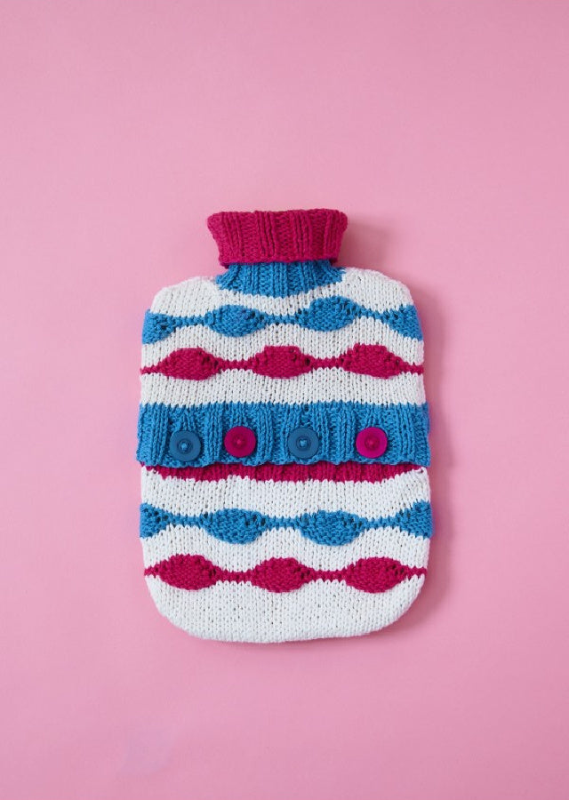 DIGITAL Knitting Pattern Sofa Caddy 2 Tea Cosies Hotwater Bottle Cover Cup Warmers DK King Cole 6007