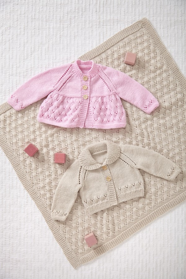 DIGITAL Knitting Pattern Baby Easy Lace Coat, Jacket & Blanket DK King Cole 6014