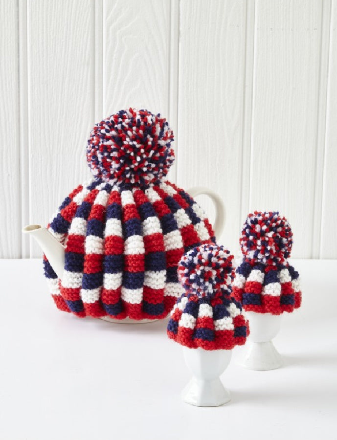 DIGITAL Knitting Pattern Easy Knit Cushions, Tea/Mug/Egg Cosy, Crown and Teddy Bear DK 6026