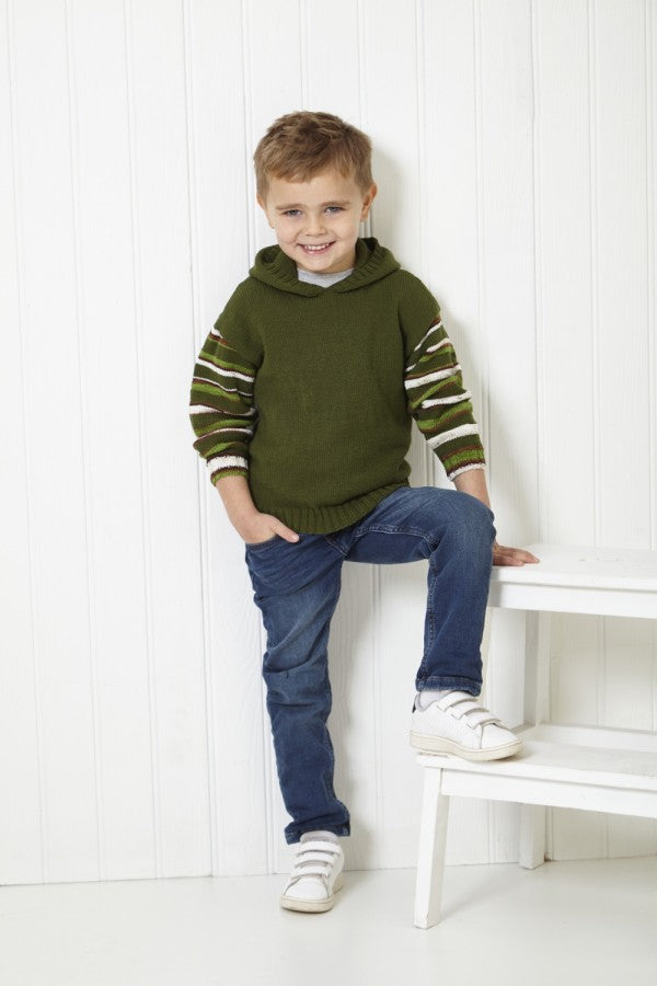 DIGITAL Knitting Pattern Children's Easy Knit Hoodie & Jumper 4ply 6028 King Cole