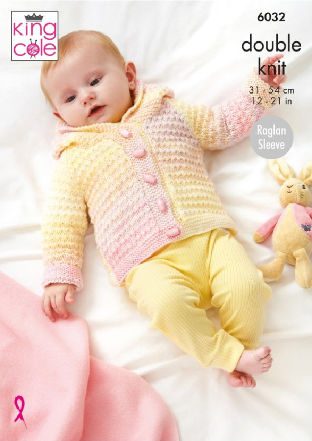 DIGITAL Knitting Pattern Baby Hooded Jacket, Cape, Cardigan & Hat DK King Cole 6032