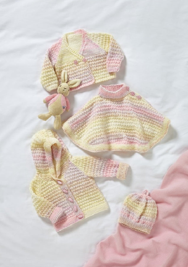 DIGITAL Knitting Pattern Baby Hooded Jacket, Cape, Cardigan & Hat DK King Cole 6032
