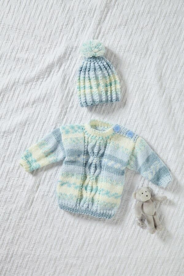 DIGITAL Knitting Pattern Cable Jumper, Hat, Blanket & All-in-one Cable Top Aran King Cole 6047