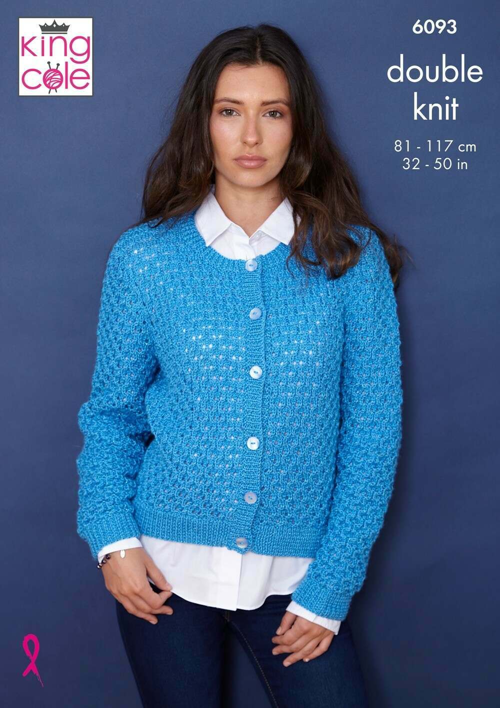 DIGITAL Knitting Pattern Ladies Lace Cardigan and Jumper Glitz DK King Cole 6093