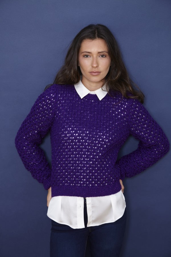 DIGITAL Knitting Pattern Ladies Lace Cardigan and Jumper Glitz DK King Cole 6093