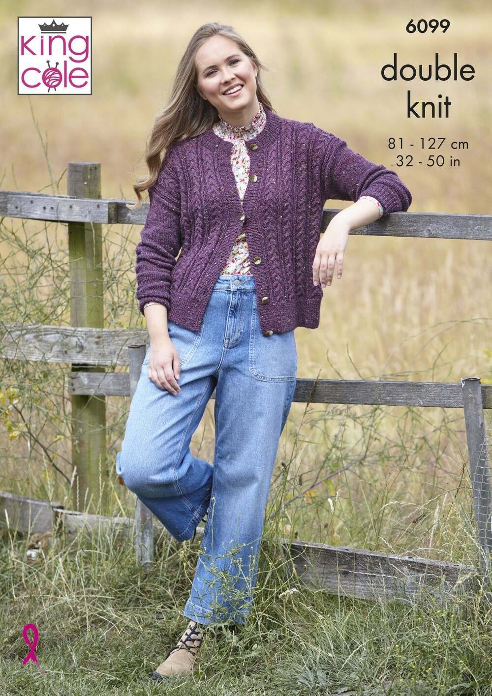 DIGITAL Knitting Pattern Ladies Round Neck Cable Jumper & Slipover DK King Cole 6099