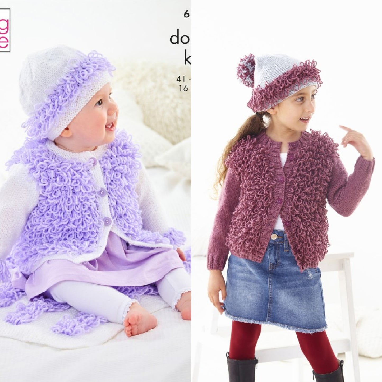 DIGITAL KNITTING PATTERN Baby Loop Cardigans, Blanket & Hat DK King Cole 6102