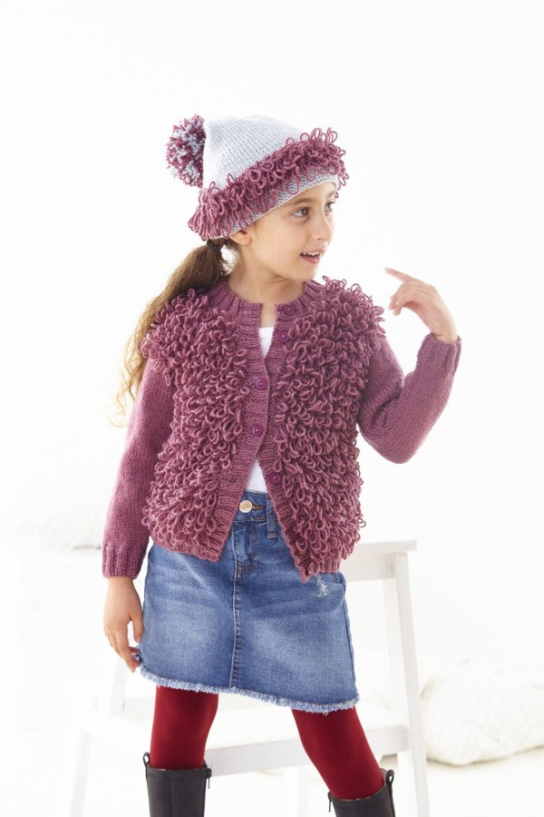 DIGITAL KNITTING PATTERN Baby Loop Cardigans, Blanket & Hat DK King Cole 6102