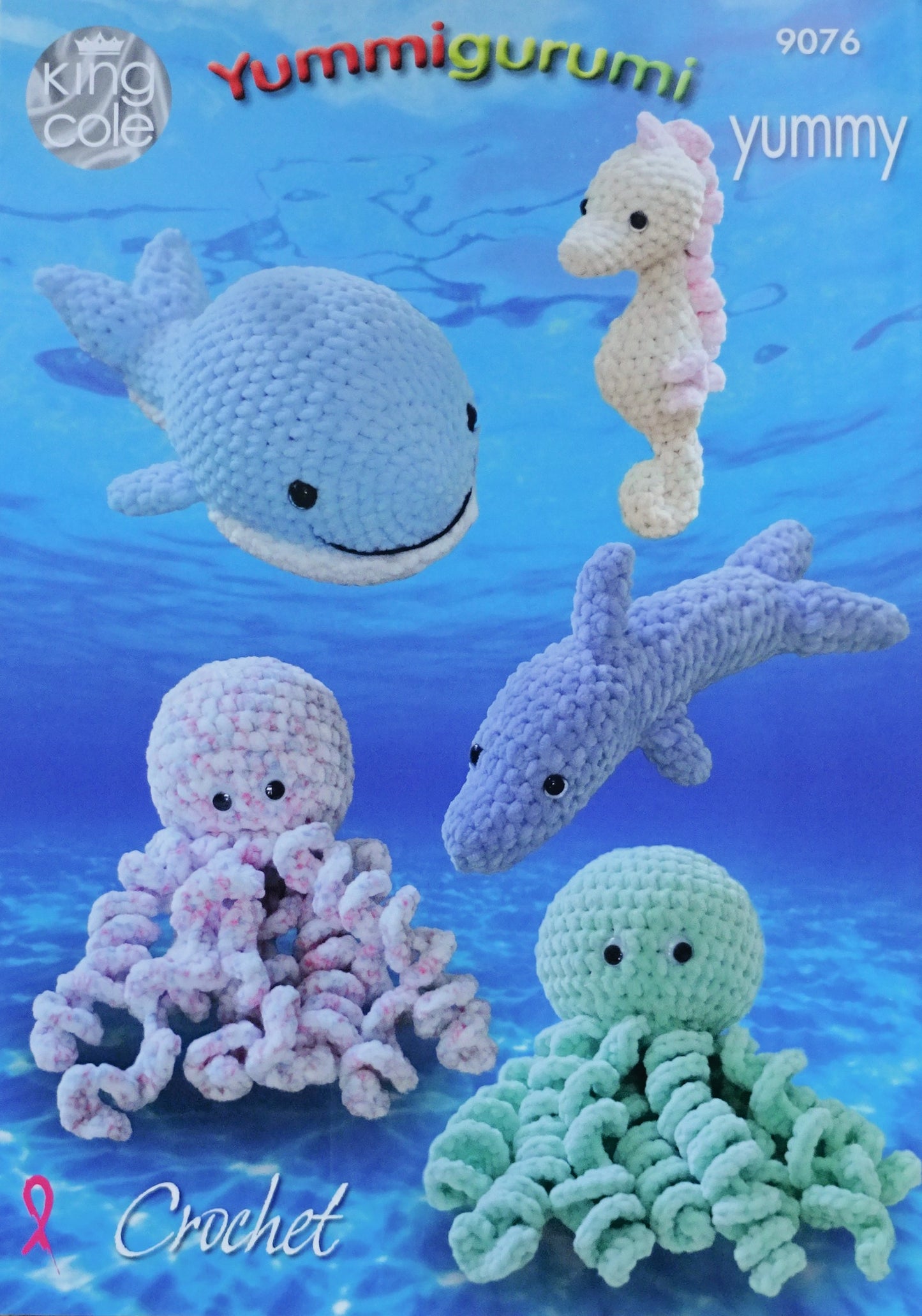 DIGITAL Crochet Pattern Amigurumi Soft Toys Dolphin Whale Seahorse Octupus Chunky 9076