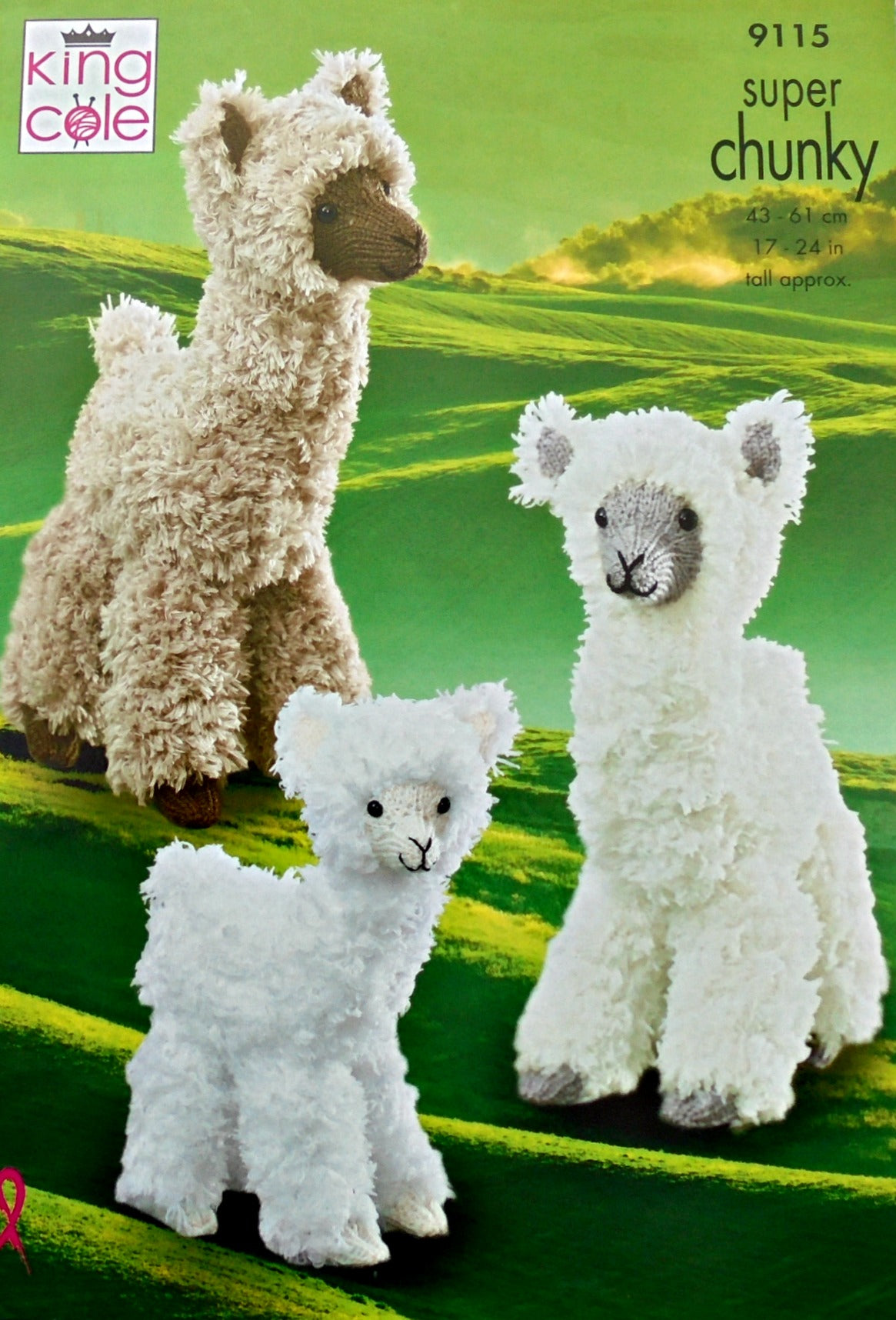 DIGITAL Knitting Pattern 3 Sizes Alpacas Stuffed Toys Super Chunky King Cole 9115