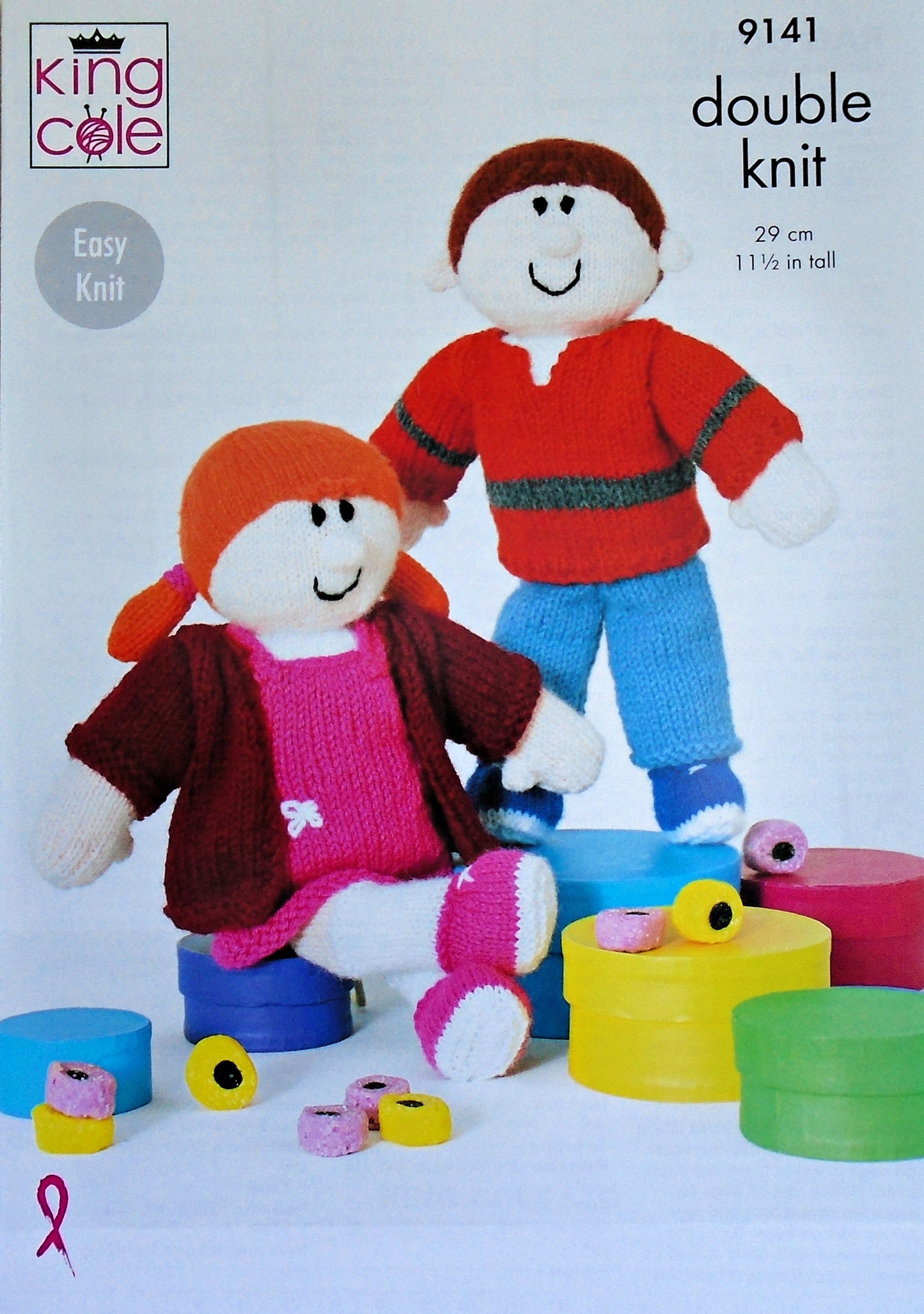 DIGITAL Knitting Pattern 2 Styles of Rag Doll Stuffed Toys with Multiple Outfits DK King Cole 9141