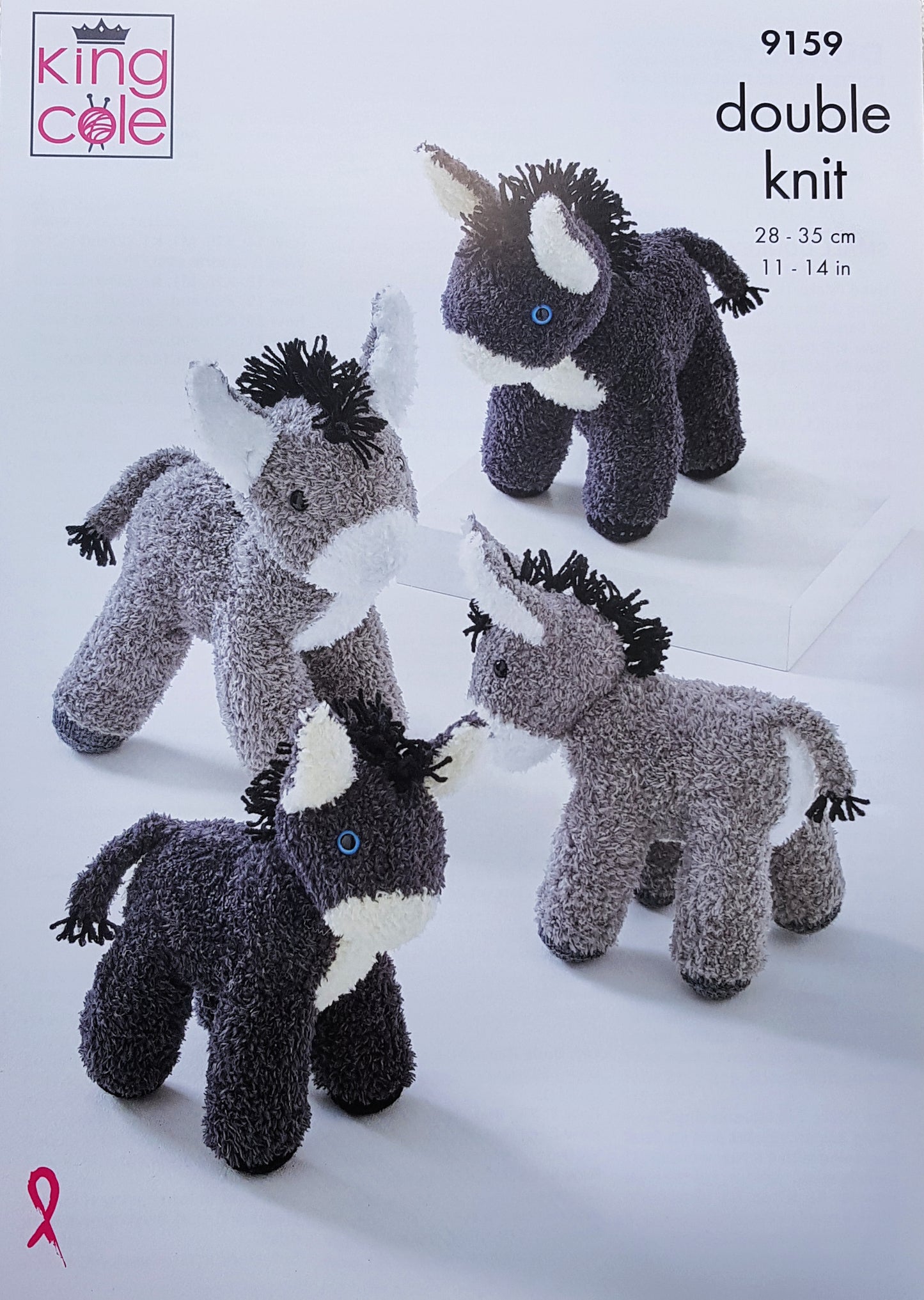 DIGITAL Knitting Pattern 2 Sizes Donkey Stuffed Toys DK King Cole 9159
