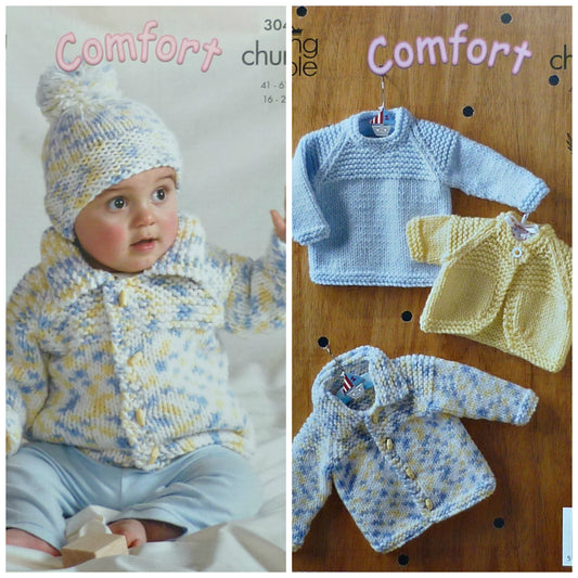 DIGITAL Knitting Pattern Baby Jumper, Bolero, Jacket and Hat Chunky King Cole 3045