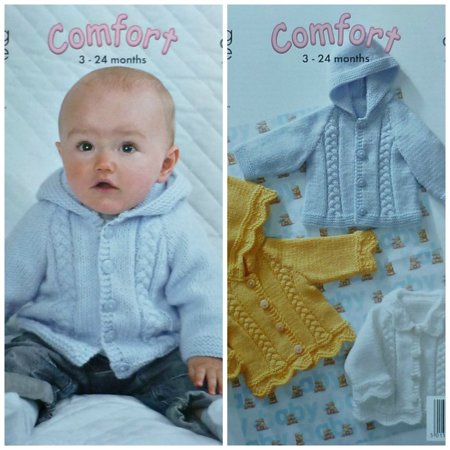 DIGITAL Knitting Pattern Baby 3 styles Long Sleeve Frilled Jackets Aran King Cole 3133