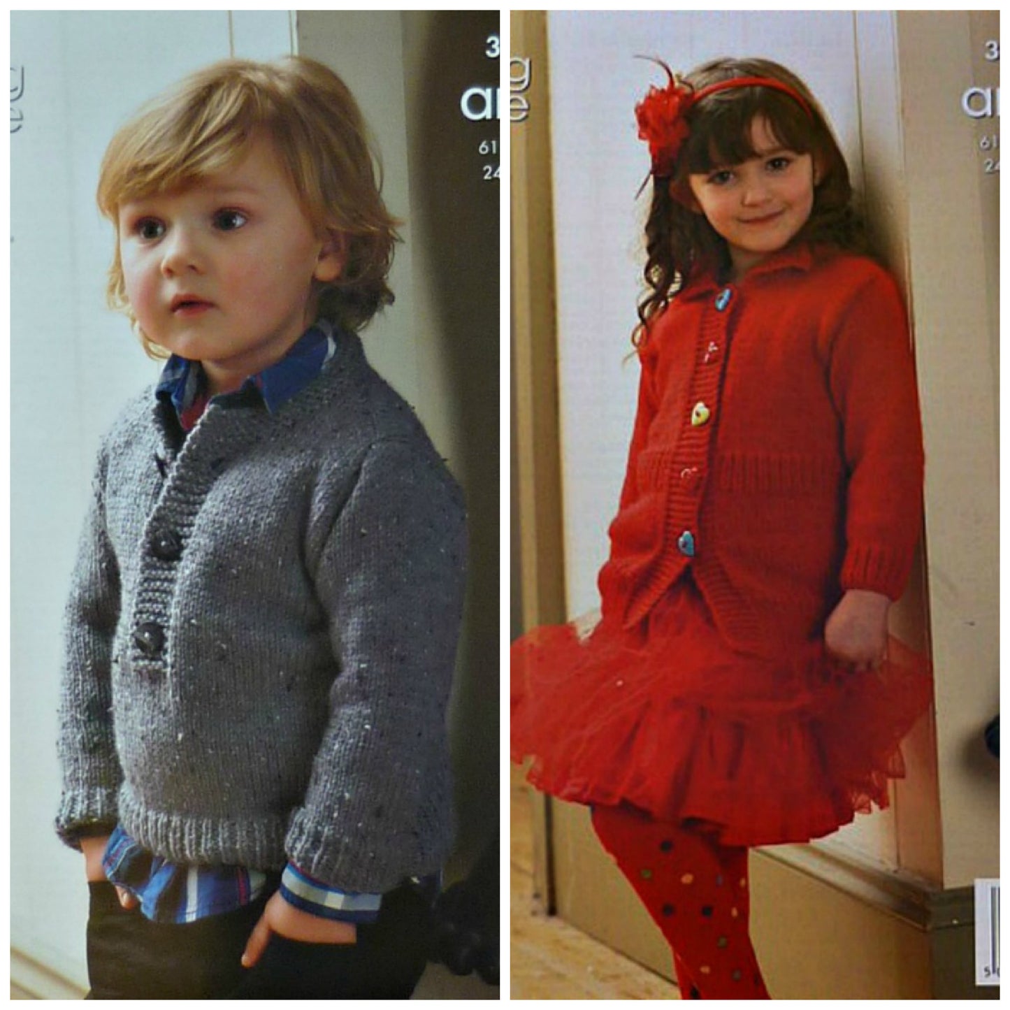 DIGITAL Knitting Pattern Childrens Button Neck Jumper & Coat Aran King Cole 3340