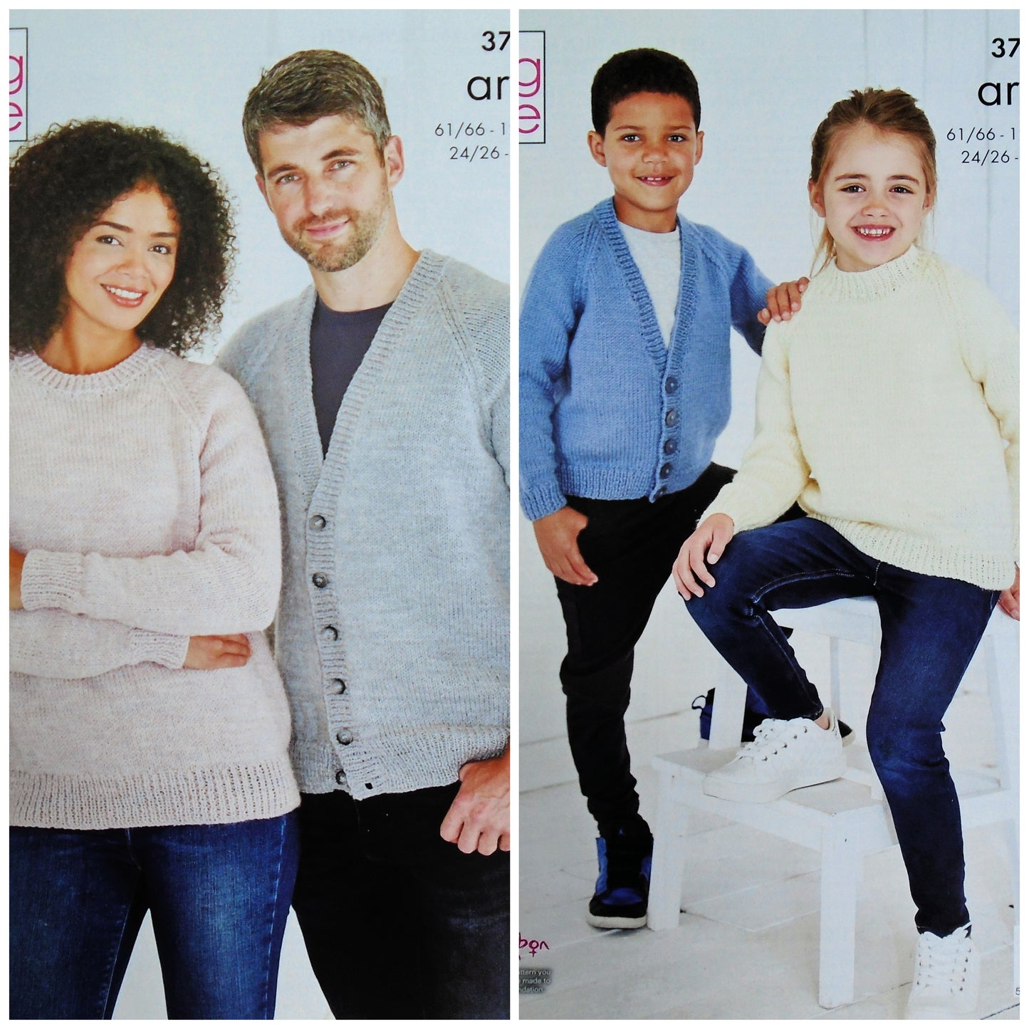 DIGITAL Knitting Pattern Easy Knit Ladies Mens Childrens Cardigan & Jumper Aran 3757 King Cole