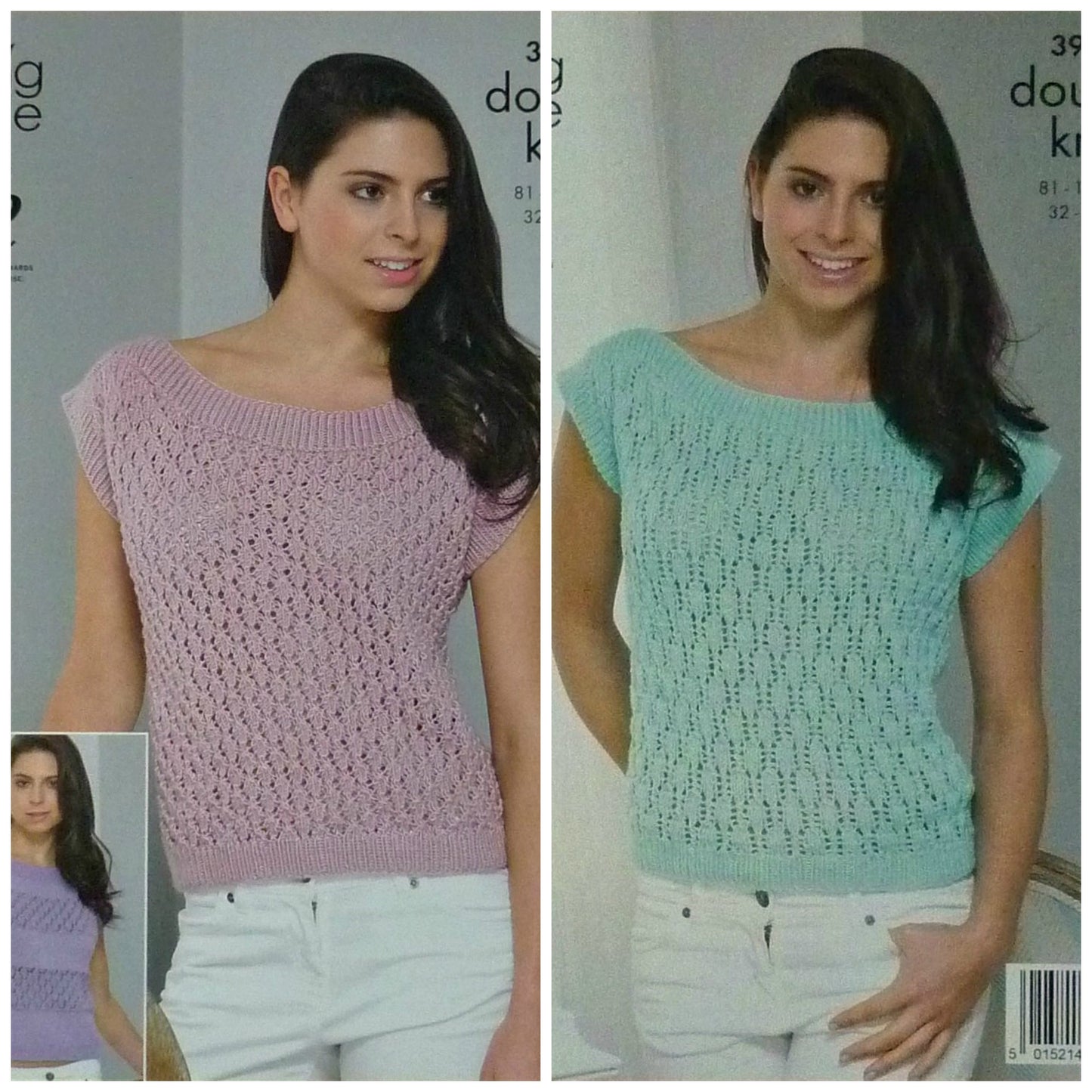 DIGITAL Knitting Pattern Ladies Lacy Tops 3 designs Smooth DK King Cole 3942