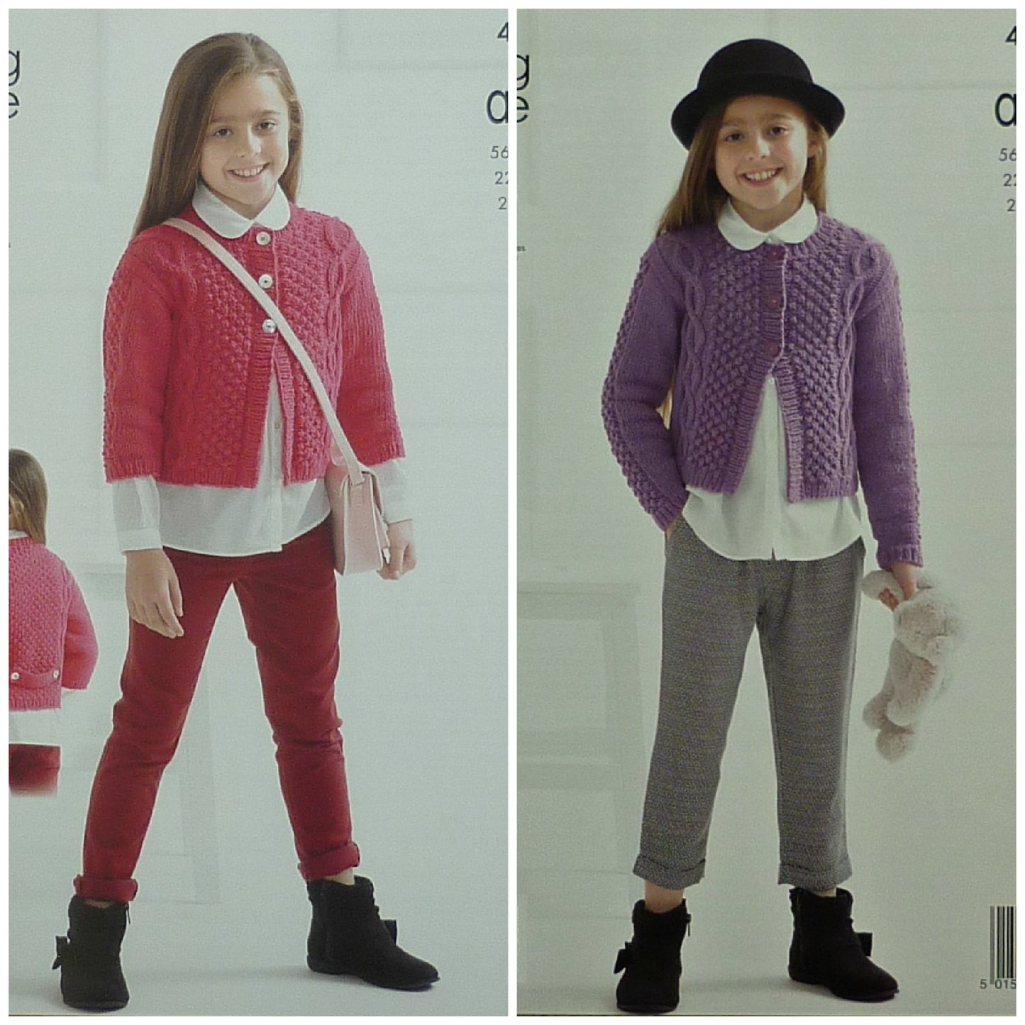 DIGITAL Knitting Pattern Childrens Cable and Blackberry Stitch Cardigan & Jacket Aran King Cole 4140