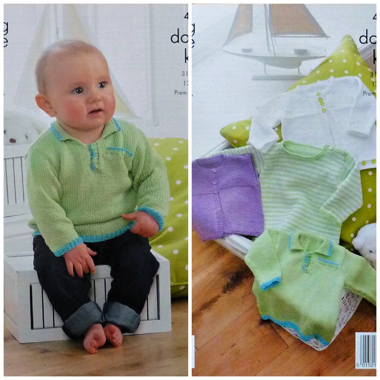 DIGITAL Knitting Pattern Baby's Cardigan, Jumpers and Waistcoat DK King Cole 4190