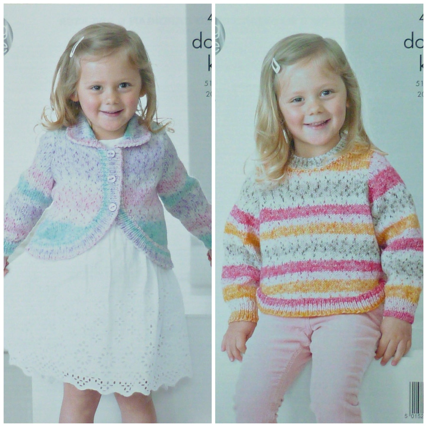 DIGITAL Knitting Pattern Childrens Bolero Cardigan with Collar and Jumper DK King Cole 4247