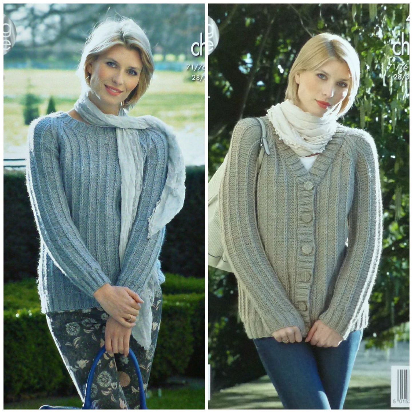 DIGITAL Knitting Pattern Ladies Ribbed Jumper and Cardigan Chunky King Cole 4276