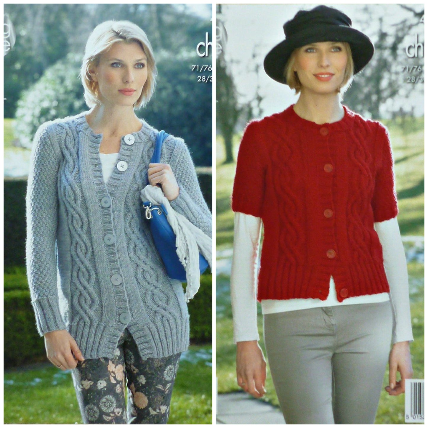 DIGITAL Knitting Pattern Ladies Cable Jacket and Cardigan Chunky King Cole 4280