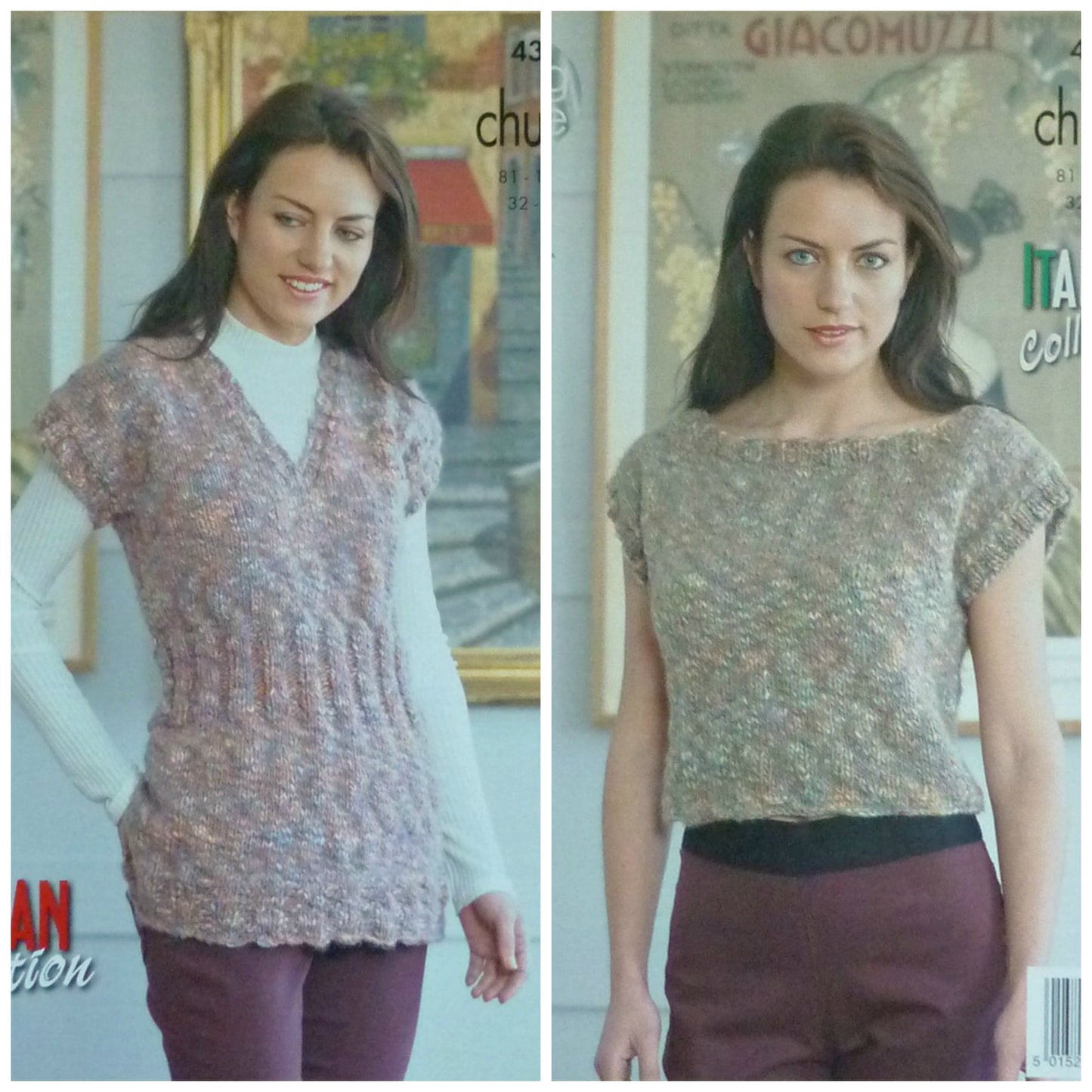 DIGITAL Knitting Pattern Ladies Long Tunic/Jumper & Boat Neck Top Chunky King Cole 4301