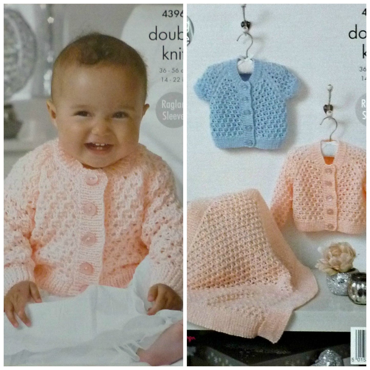 DIGITAL Knitting Pattern Baby Sparkle Lacy Cardigans and Lacy Blanket Glitz DK 4396 King Cole