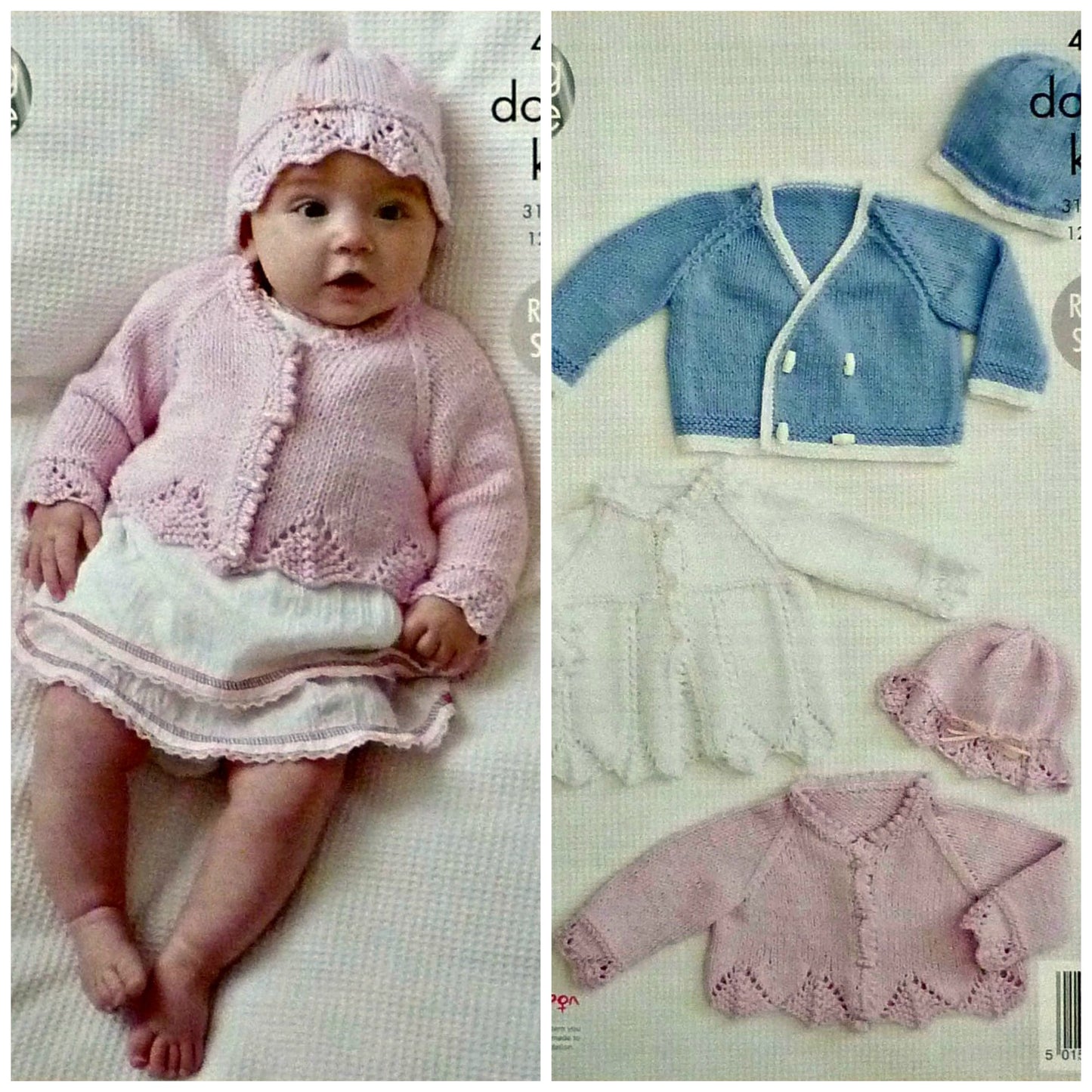 DIGITAL Knitting Pattern Baby Cardigan, Matinee Coats & Blanket Cottonsoft DK King Cole 4428